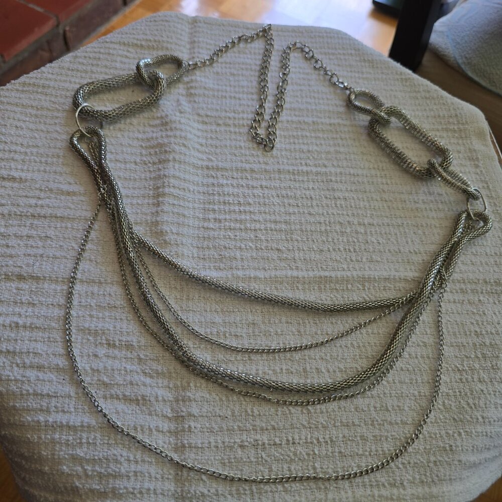 Vintage Silver Drape Chain Belt